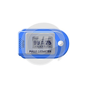 Pulse Oximeter Flat Illustration. Clean Icon Design Element on Isolated White Background