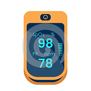 Pulse oximeter icon. measurement of pulse and oxygen in the blood. diagnosis of pneumonia