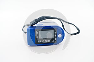 Pulse oximeter for monitoring of blood oxygen saturation SpO2, pulse heart rate, patient medical diagnostics pandemic