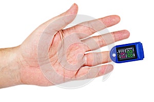 Pulse Oximeter portable .Oxygen saturation is normal