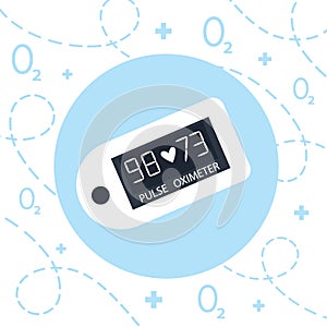 Pulse oximeter top view, illustration in flat style