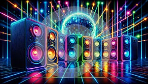 Pulse of the Party: Disco Delight With Speakers and Disco Ball