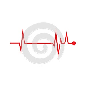 Pulse Red Logo Symbol Template Vector Illustration.