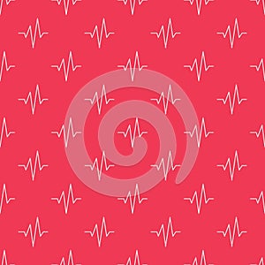 Pulse red vector seamless pattern