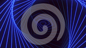 Pulse trace neon blue diamond in helix on black gradient