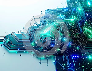 Advanced AI Processor Circuitry Glowing with Data