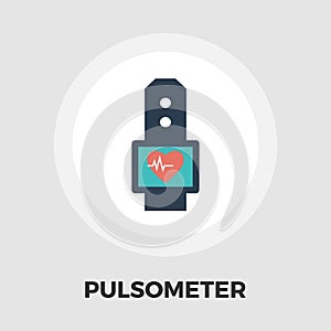 Pulsometer icon flat