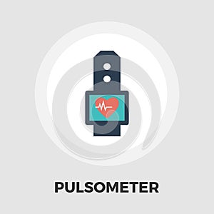 Pulsometer icon flat photo