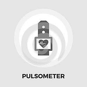 Pulsometer icon flat photo