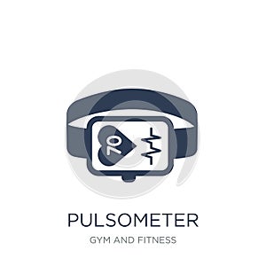 Pulsometer icon. Trendy flat vector Pulsometer icon on white background from Gym and fitness collection photo