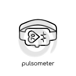 Pulsometer icon. Trendy modern flat linear vector Pulsometer icon on white background from thin line Gym and fitness collection photo