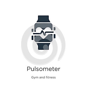 Pulsometer icon vector. Trendy flat pulsometer icon from gym and fitness collection isolated on white background. Vector