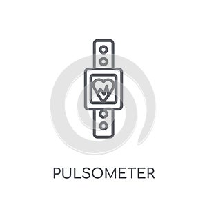 Pulsometer linear icon. Modern outline Pulsometer logo concept o photo