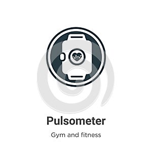 Pulsometer vector icon on white background. Flat vector pulsometer icon symbol sign from modern gym and fitness collection for