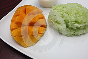 `Pulut Mangga` or Mango with sticky rice