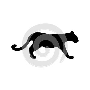 Puma black sign icon. Vector illustration eps 10