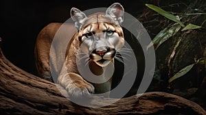 Puma. Cougar Closeup Portrait. Mountain lion.