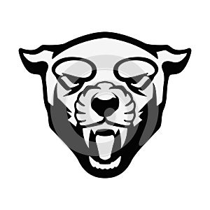 Puma head sign. Design element for sport team logo, emblem, badge, mascot.