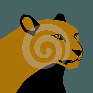puma head vector illustration style flat profile