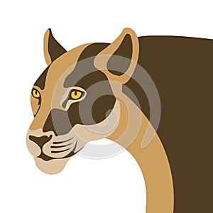 Puma head vector illustration style flat