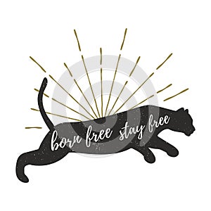 Puma vintage logo template with text Born free