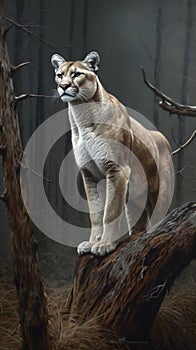 Puma (Puma concolor), also known as the panther