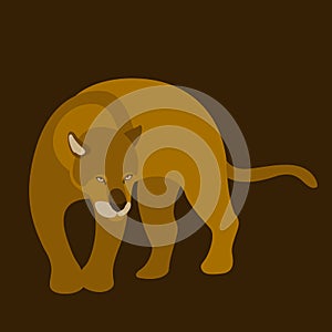 puma vector illustration style flat side