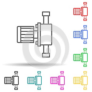 pumb multi color style icon. Simple thin line, outline vector of manufacturing icons for ui and ux, website or mobile application