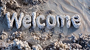 Pumice Stone Welcome concept creative horizontal art poster.