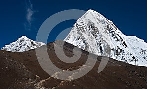 Pumo ri Kala Patthar summit in Himalayas