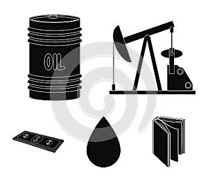 Pump, barrel, drop, petrodollars. Oil set collection icons in black style vector symbol stock illustration web.