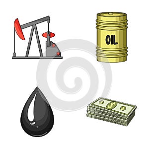 Pump, barrel, drop, petrodollars. Oil set collection icons in cartoon style vector symbol stock illustration web.