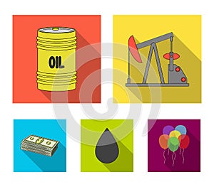 Pump, barrel, drop, petrodollars. Oil set collection icons in flat style vector symbol stock illustration web.