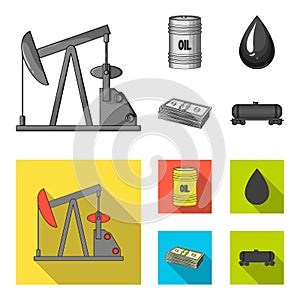 Pump, barrel, drop, petrodollars. Oil set collection icons in monochrome,flat style vector symbol stock illustration web