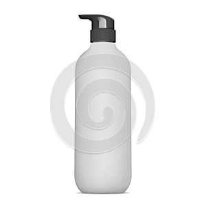 Pump dispenser bottle. Cosmetic lotion packaging