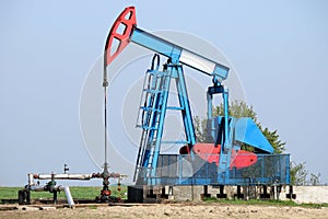 Pump jack on field oil and gas