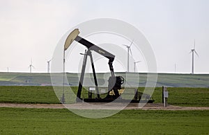 Pump Jack and wind farm