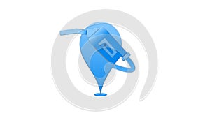 Pump location icon in blue colour isolated on white background. Animation showing gas station location