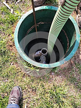 Pump out of septic system sewage