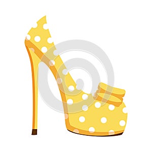 Pump Shoe with High Heel Isolated Illustration