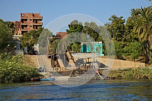 Pump station on Nile, Egypt