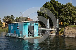 Pump station on Nile, Egypt