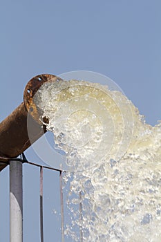 Pump water fill in reservoir , storage before drought