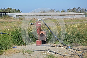 Pump for a water production well on the island of Rhodes in Greece