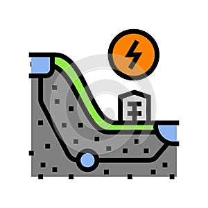 pumped hydro energy color icon vector illustration