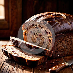 pumpernickel bread freshly baked bread, food staple for meals