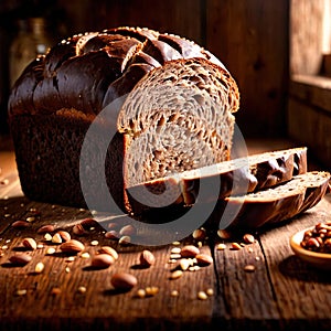 pumpernickel bread freshly baked bread, food staple for meals