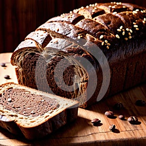 pumpernickel bread freshly baked bread, food staple for meals