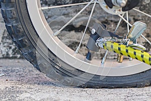 pumping bicycle, flat bicycle tire