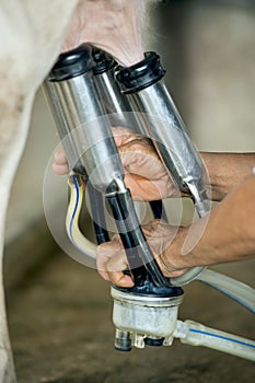 Pumping milk by machine